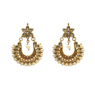Pearl Cluster Kundan Big Alloy Stud Earrings,wedding & Engagement Party  Wear,pearl Kundan Ethnic Wear Women's Fashion Jewelry Earrings - Etsy